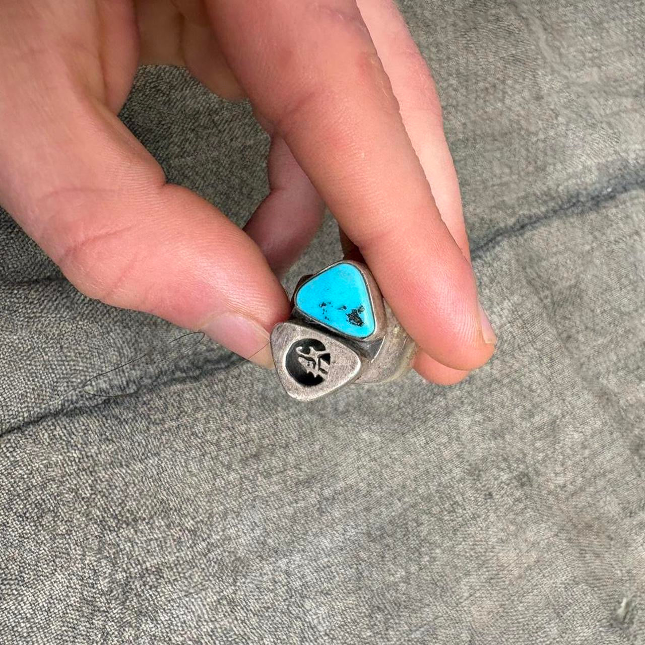 70s Tom Ashira Sterling Silver Turquoise Ring