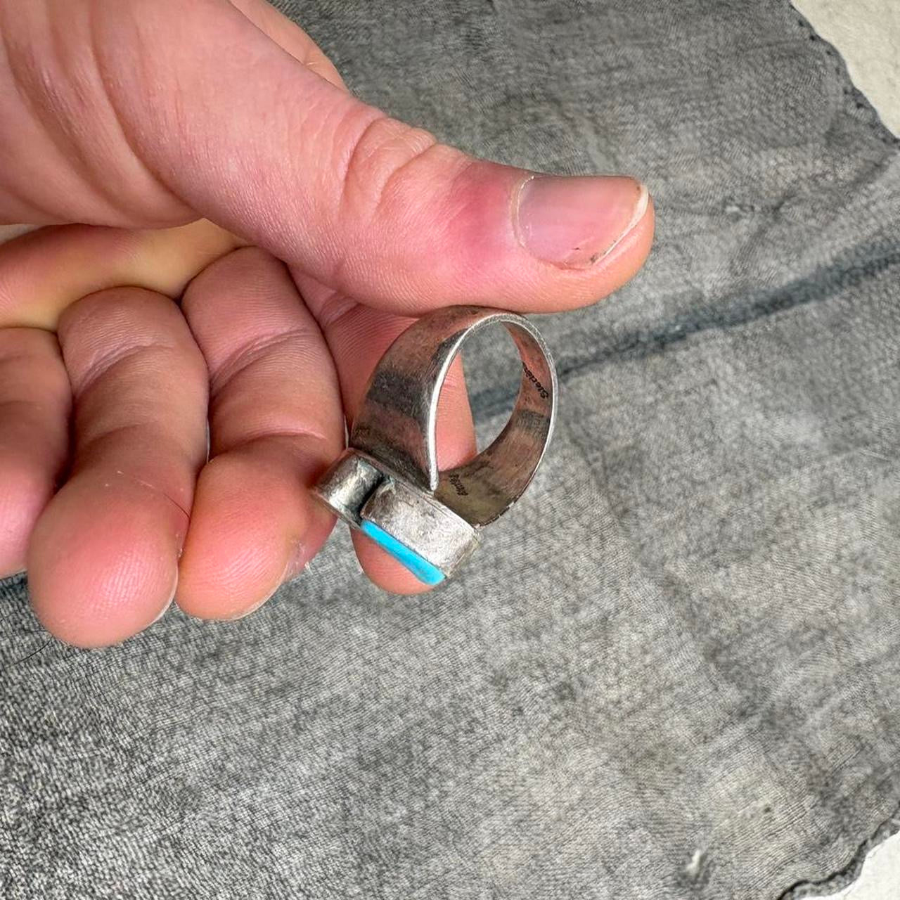 70s Tom Ashira Sterling Silver Turquoise Ring