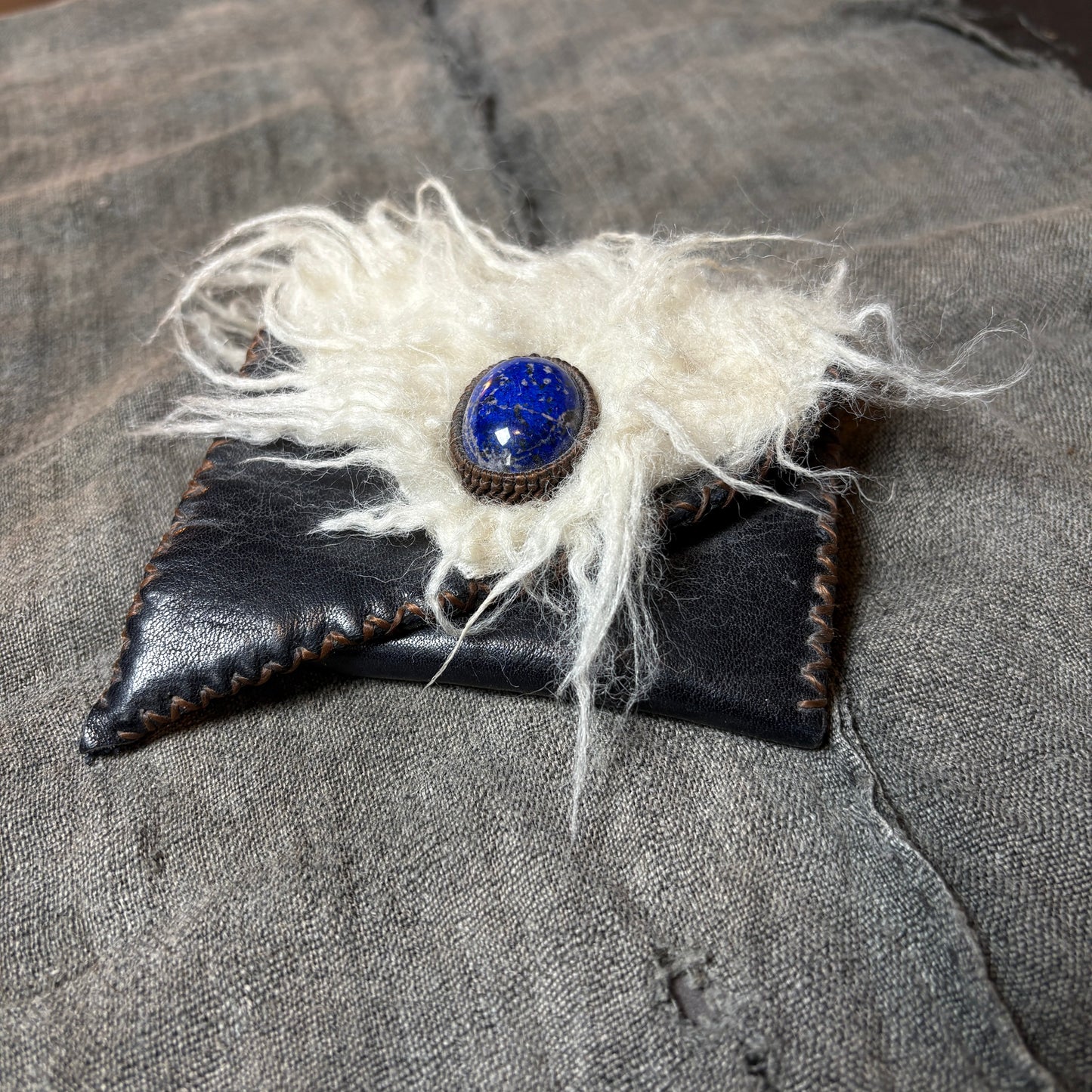 Handmade Artisan Leather / Fur Wallet