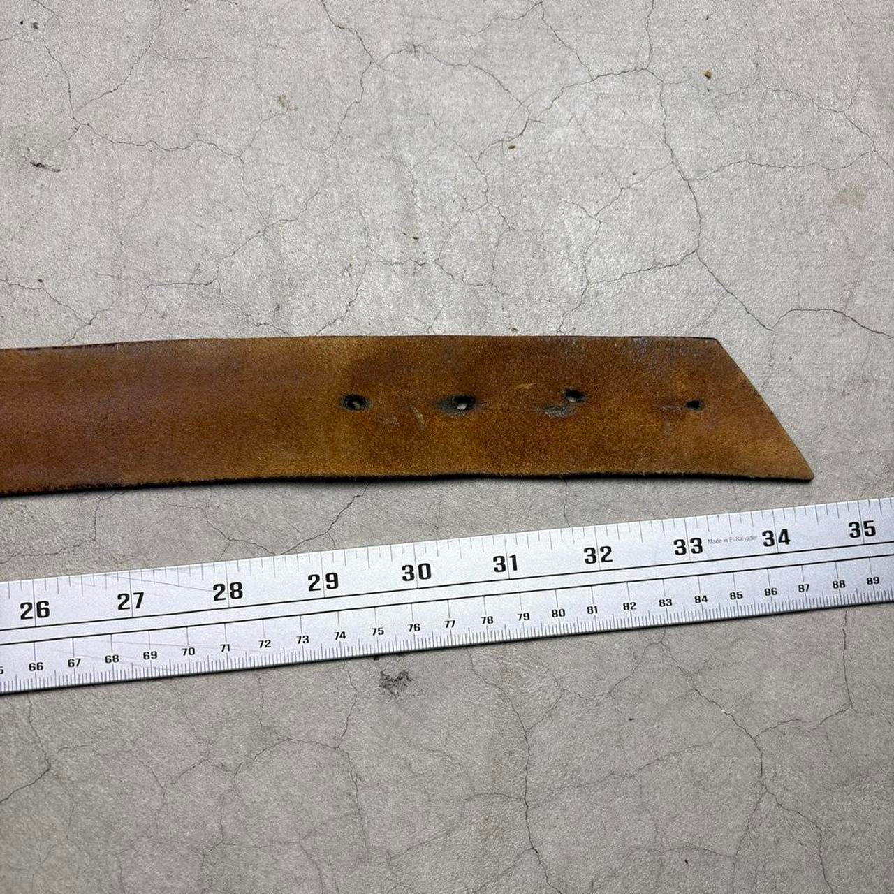 70s Hand Tooled Leather Belt Solid Brass Western Boho