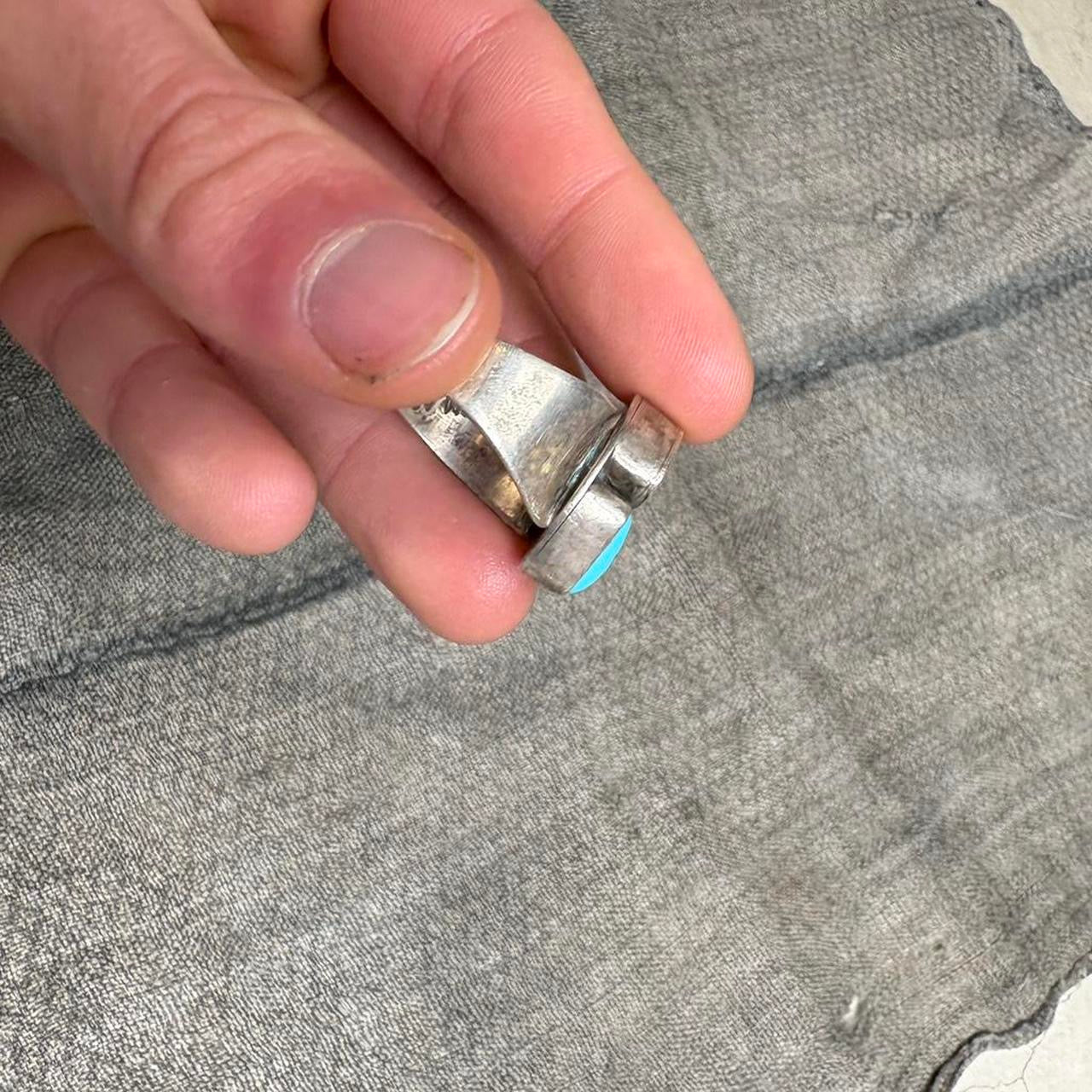 70s Tom Ashira Sterling Silver Turquoise Ring