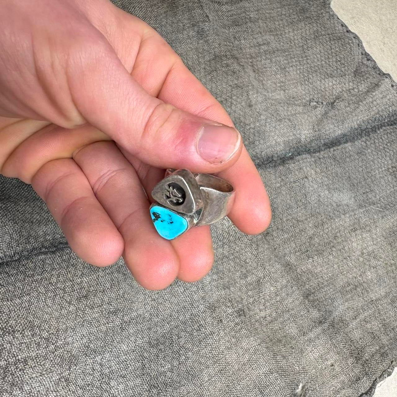 70s Tom Ashira Sterling Silver Turquoise Ring