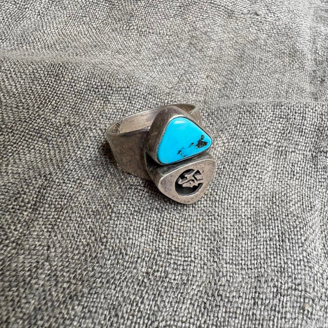 70s Tom Ashira Sterling Silver Turquoise Ring