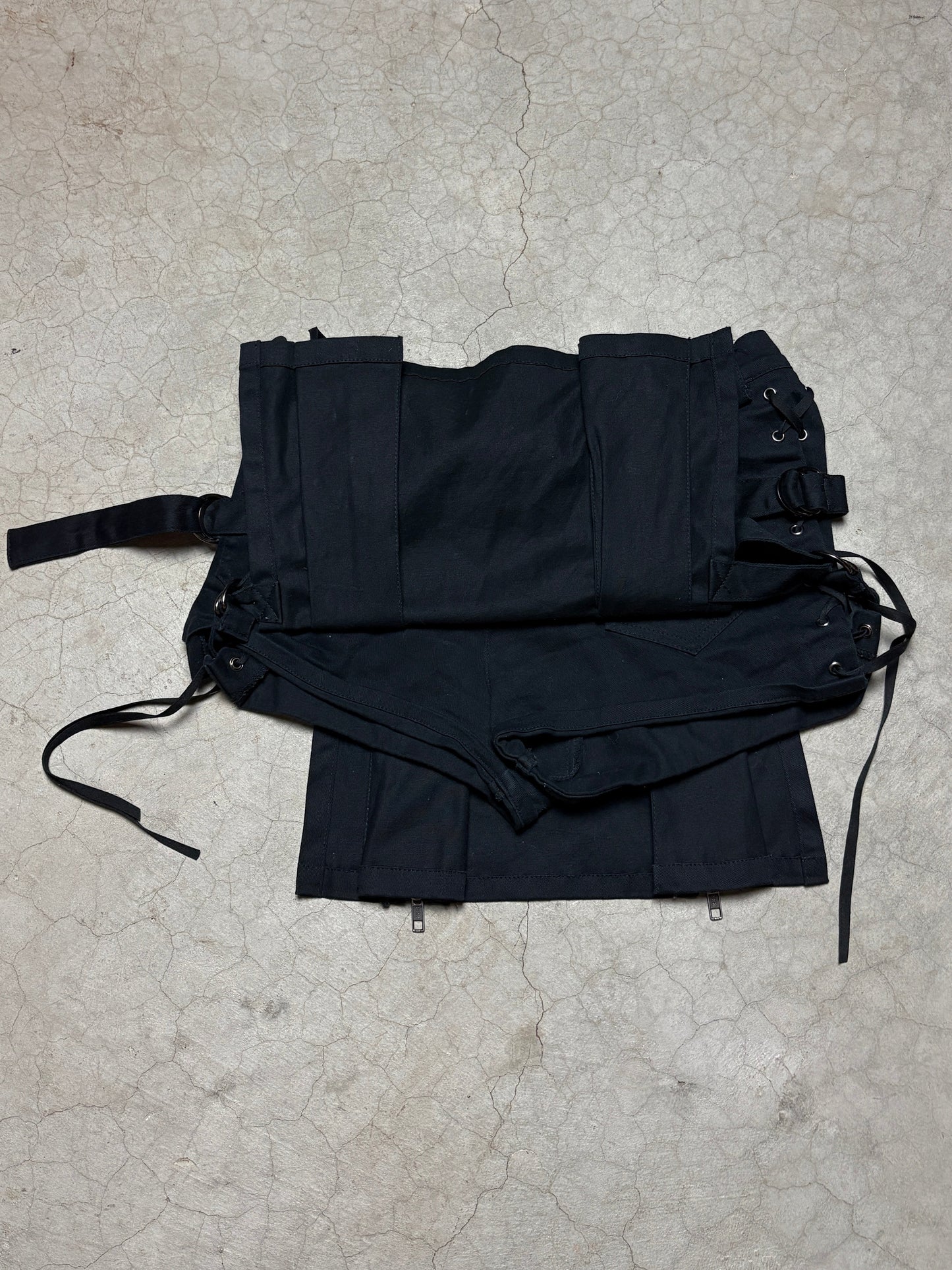 Peace Now Archive Bondage Mini Wrap Skirt Shorts w/ Zippers Straps from 2006