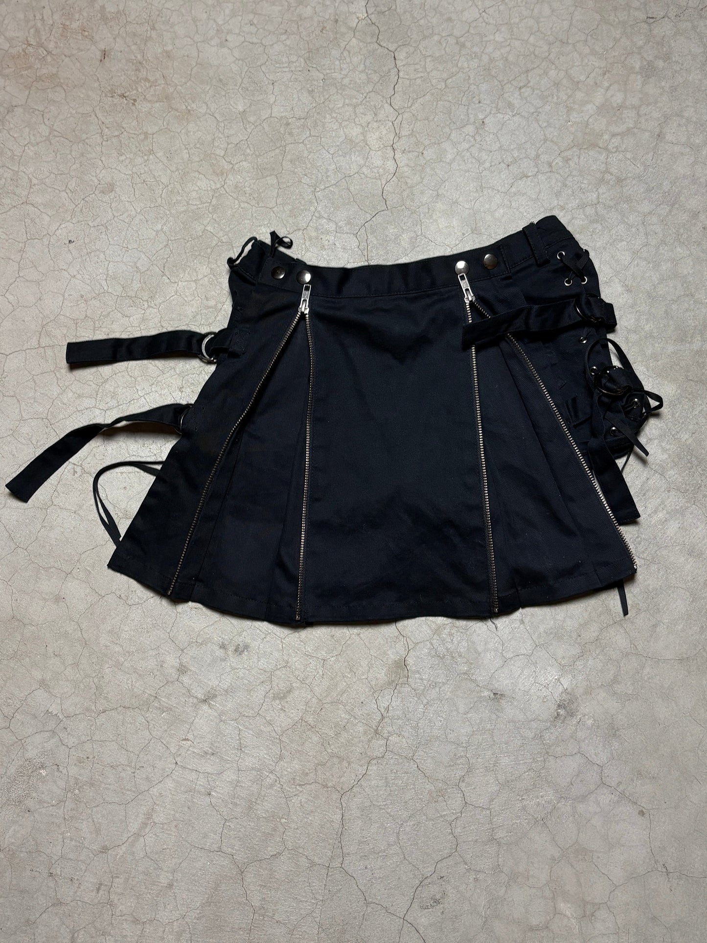 Peace Now Archive Bondage Mini Wrap Skirt Shorts w/ Zippers Straps from 2006