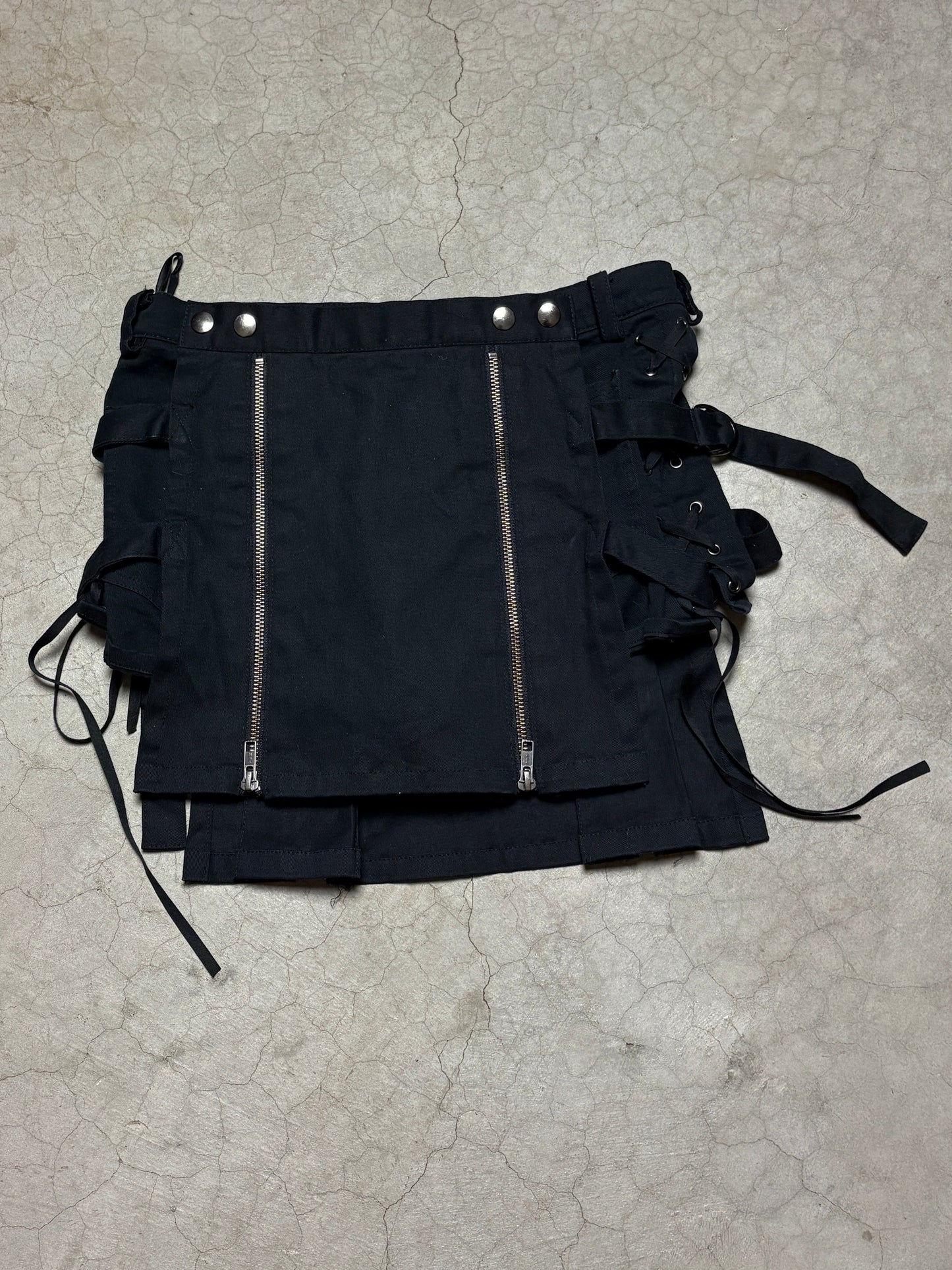 Peace Now Archive Bondage Mini Wrap Skirt Shorts w/ Zippers Straps from 2006