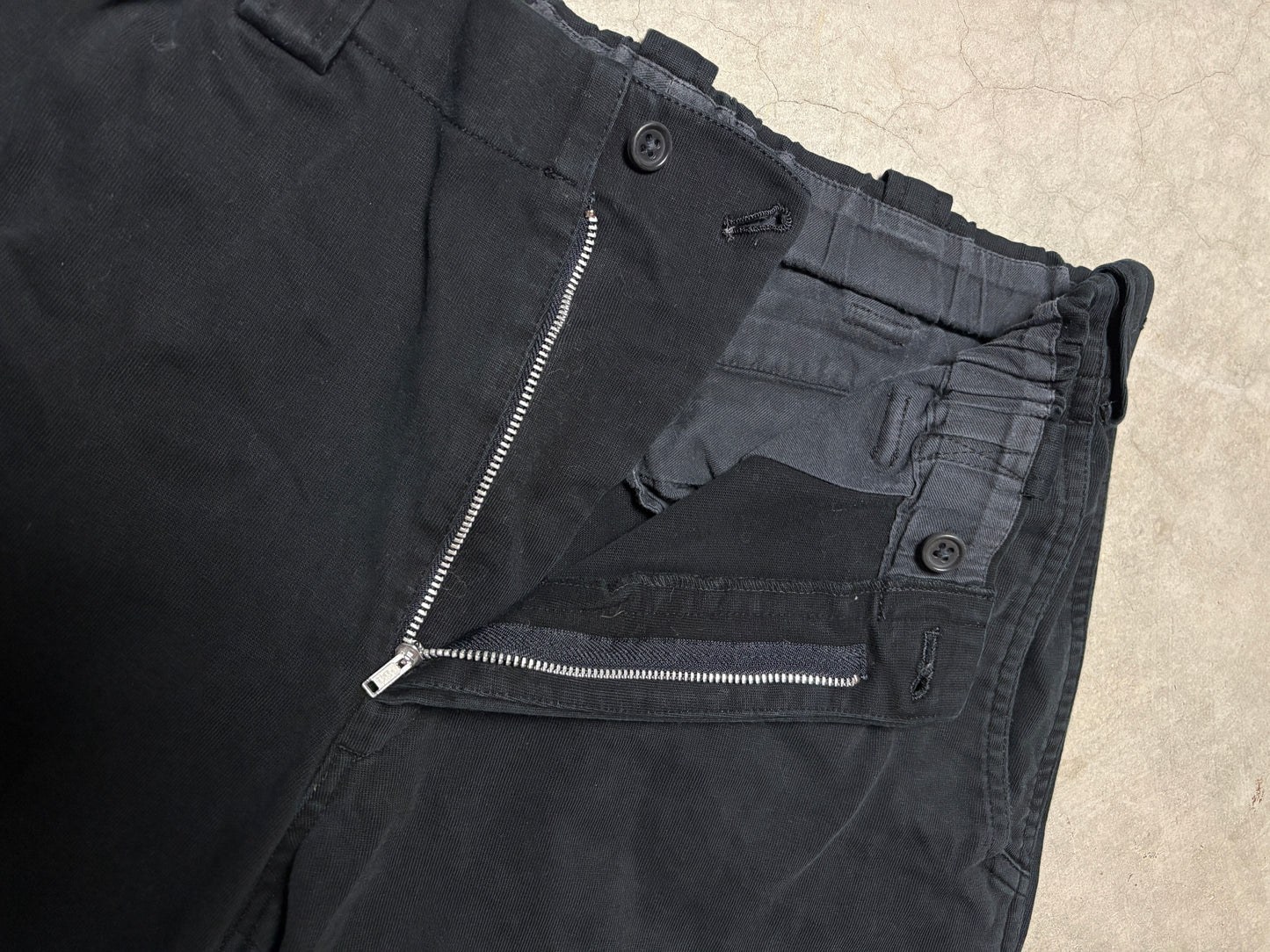 Vintage Yohji Yamamoto Y Line Black Elastic Waist Trousers