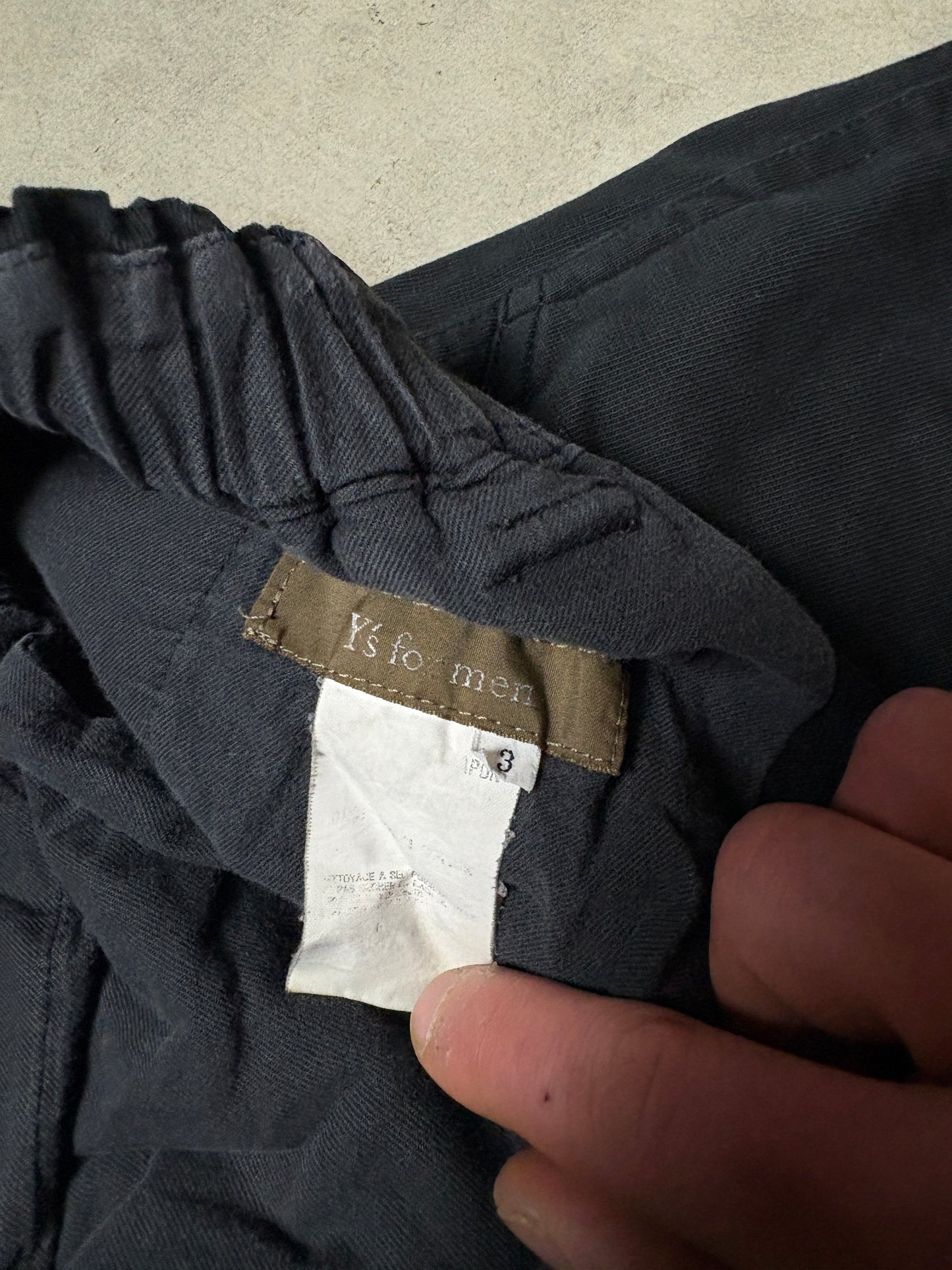 Vintage Yohji Yamamoto Y Line Black Elastic Waist Trousers
