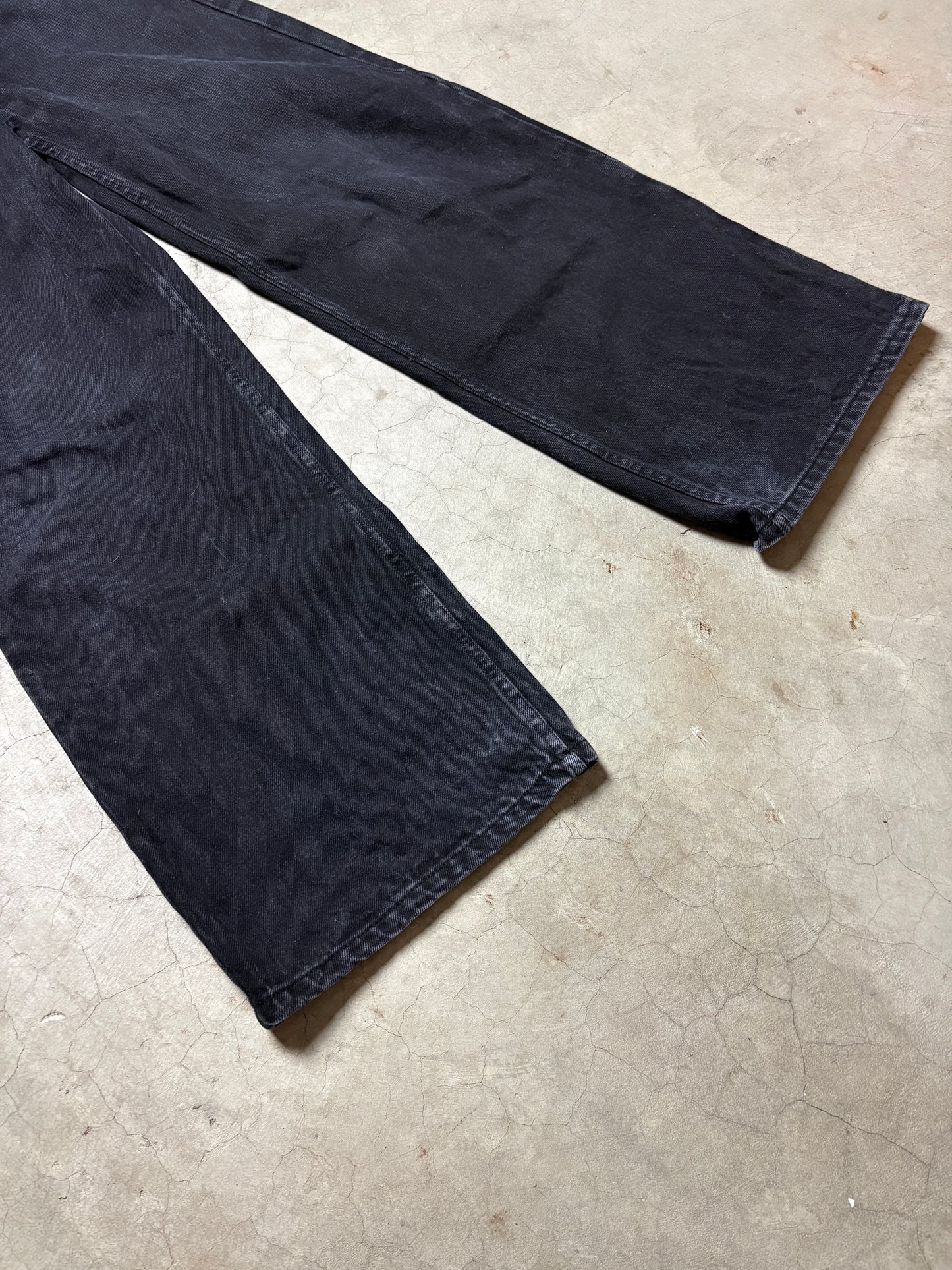 Discont'd Jet Black Baggy Straight Leg Jeans