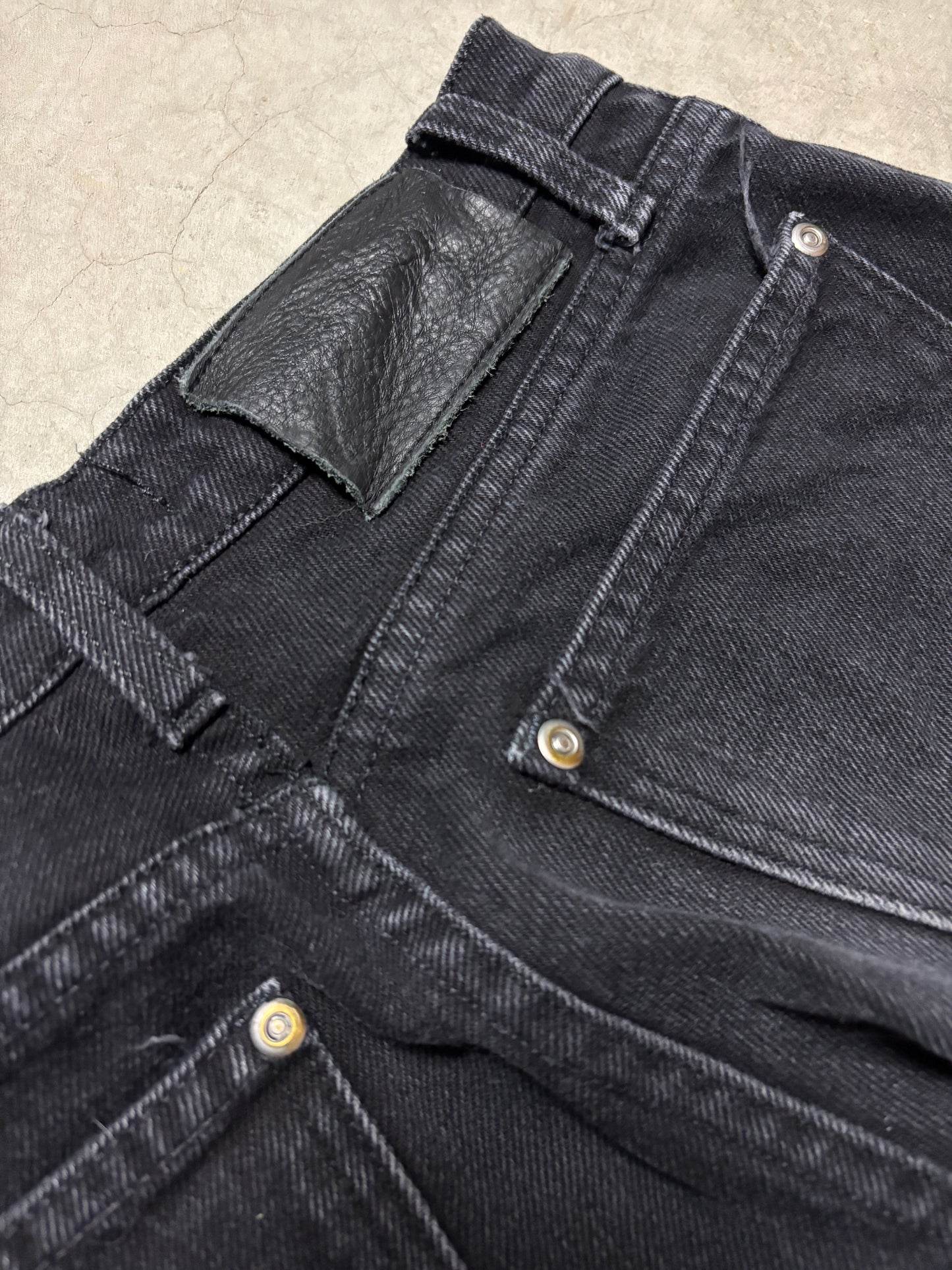 Discont'd Jet Black Baggy Straight Leg Jeans